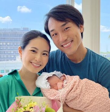 折田楓と旦那と子供